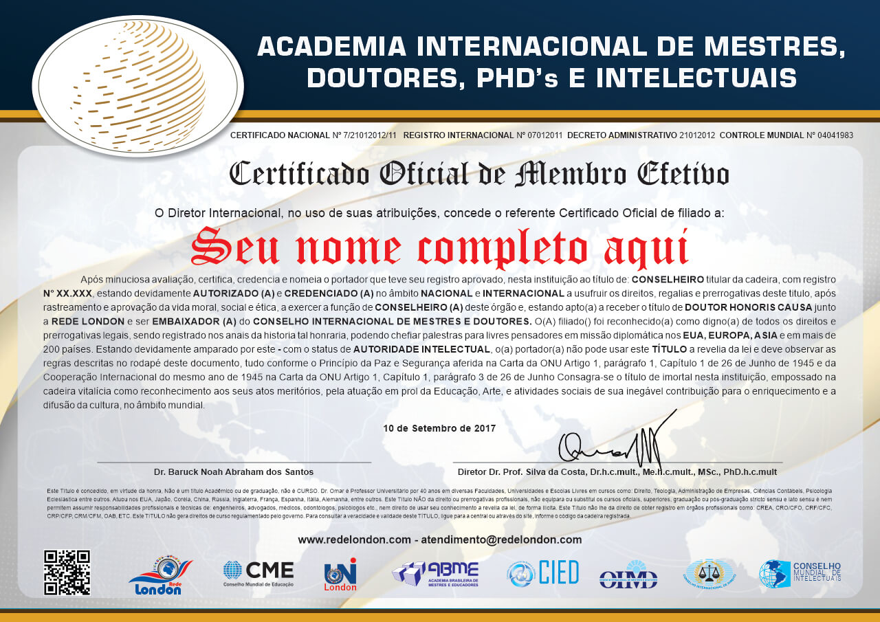 certificado internacional