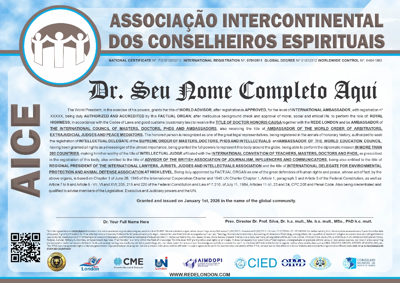 certificado internacional