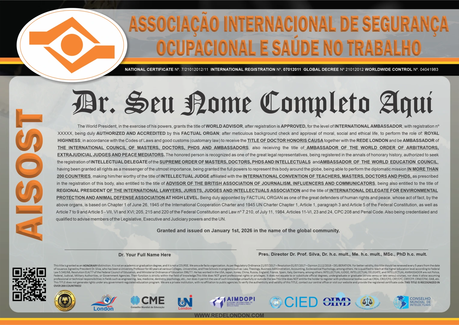 certificado internacional