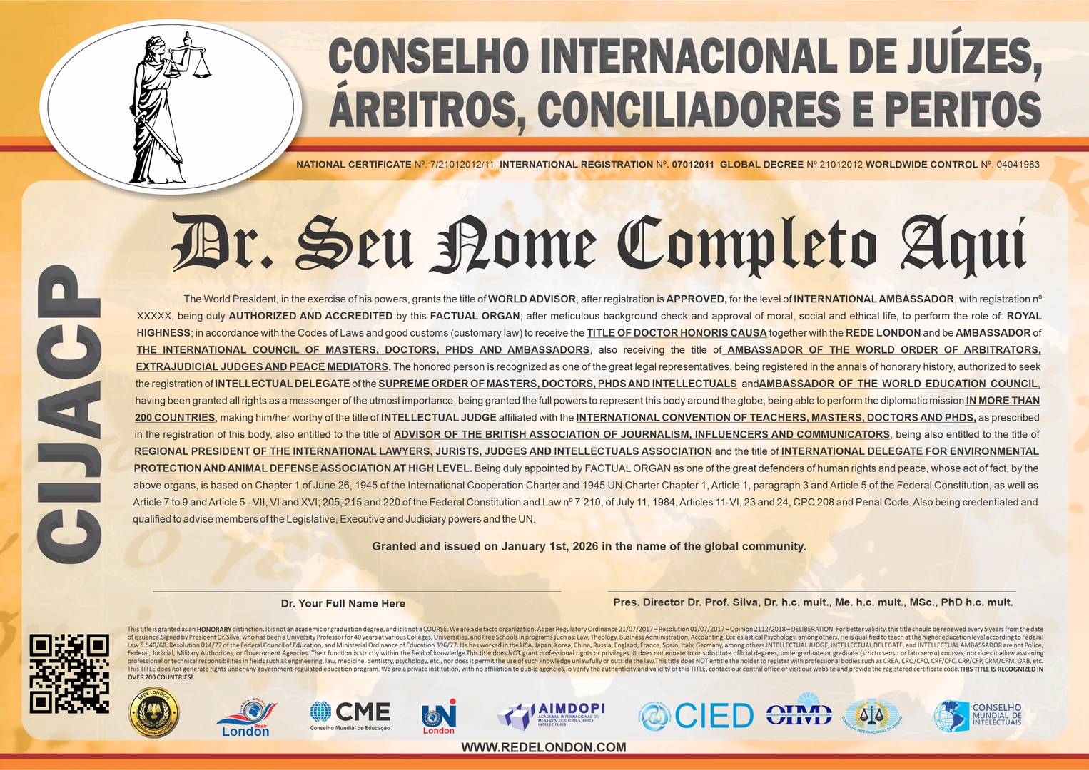 certificado internacional