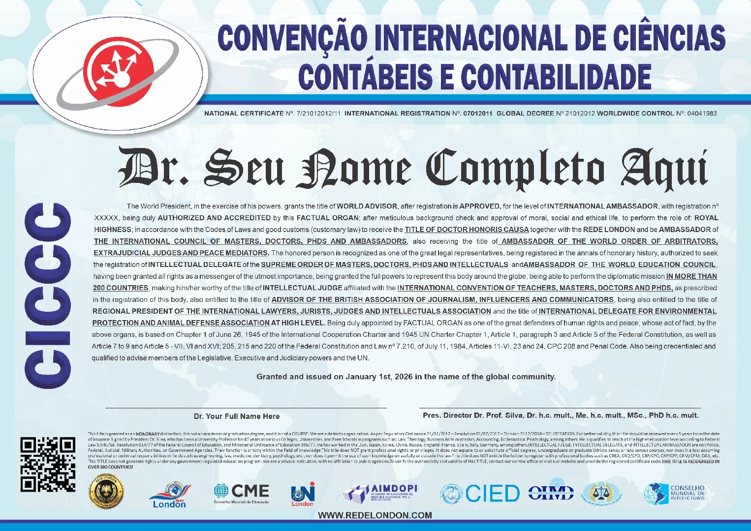 certificado internacional
