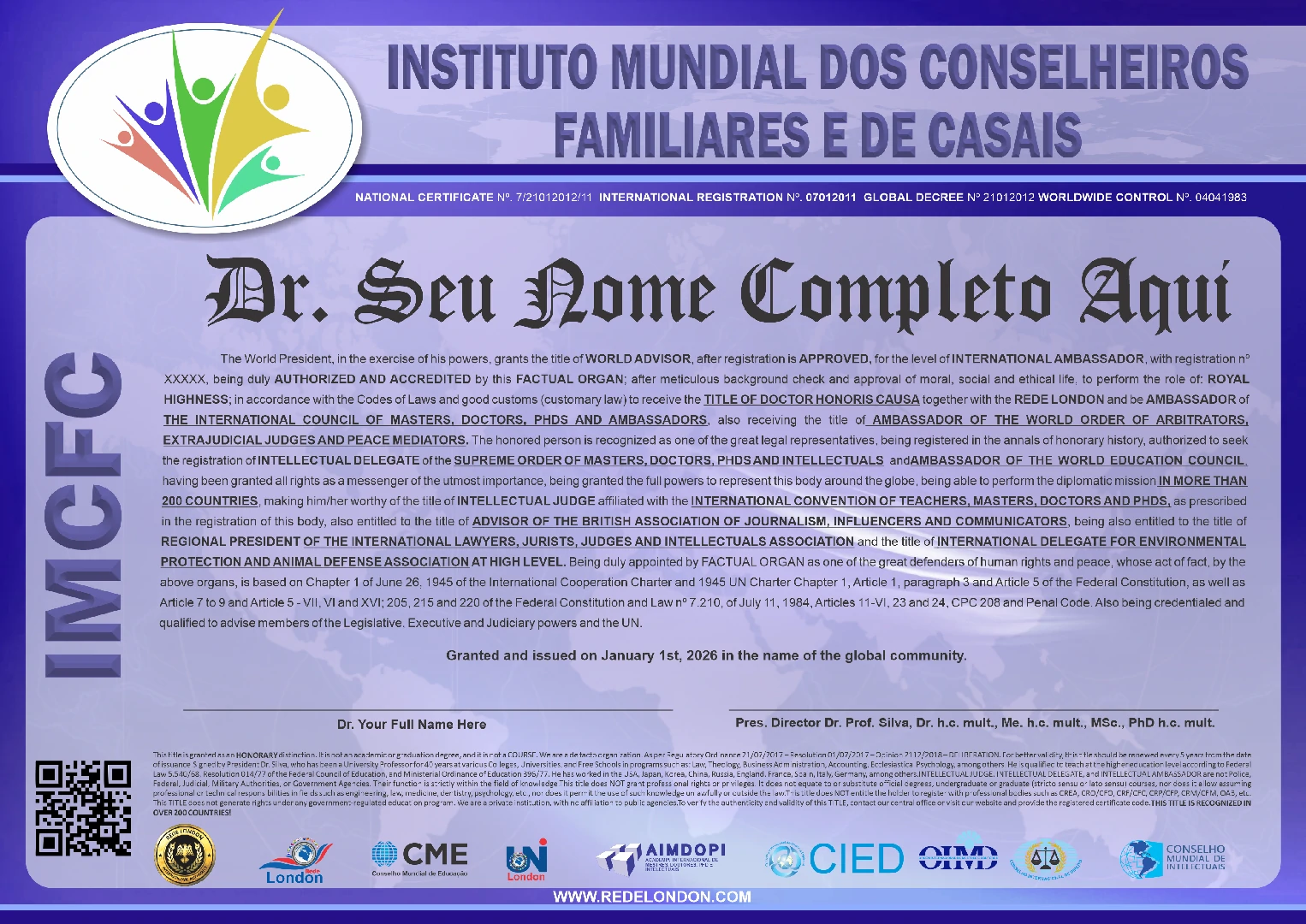 certificado internacional