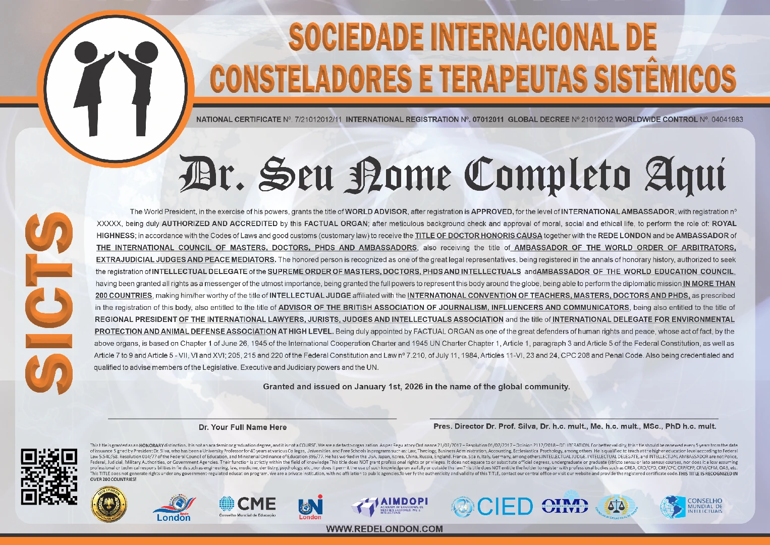 certificado internacional